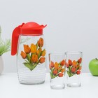 Набор для напитков «Букеты», 3 предмета: кувшин 1.7 л, стаканы 230 мл, 2 шт., стекло, рисунок МИКС - Фото 12