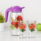 Набор для напитков «Букеты», 3 предмета: кувшин 1.7 л, стаканы 230 мл, 2 шт., стекло, рисунок МИКС - Фото 13