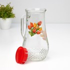 Набор для напитков «Букеты», 3 предмета: кувшин 1.7 л, стаканы 230 мл, 2 шт., стекло, рисунок МИКС - Фото 2