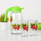 Набор питьевой «Фруктово-ягодный микс», 3 предмета: кувшин 1,3 л, стаканы 230 мл, 2 шт, рисунок и цвет МИКС - Фото 13