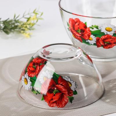 Набор салатников «Цветник», 3 шт.: 215 мл, d=11 см; 450 мл, d=15.8 см; 925 мл, d=18.8 см, МИКС