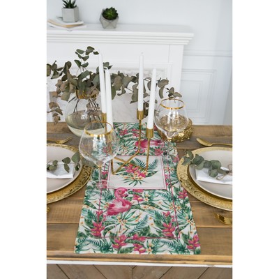 Дорожка "Этель" Фламинго 30*70 см, 100% хлопок, саржа 190 г/м2