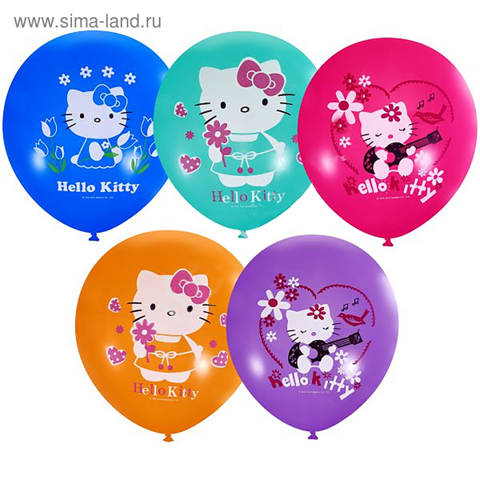 Шар латексный 12" Hello Kitty, пастель, декоратор, 1-сторонний, набор 25 шт., цвета МИКС - Фото 1