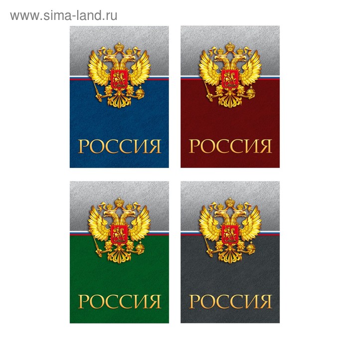 Блокнот А5, 60 листов на гребне "Россия - госсимволика", обложка мелованный картон, микс - Фото 1