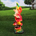 Садовая фигура "Гном с листочком Welcome", разноцветная, гипс, 42 см, микс - Фото 4