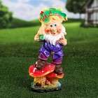 Садовая фигура "Гном с листочком Welcome", разноцветная, гипс, 42 см, микс - Фото 5