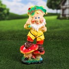 Садовая фигура "Гном с листочком Welcome", разноцветная, гипс, 42 см, микс - Фото 7