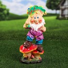 Садовая фигура "Гном с листочком Welcome", разноцветная, гипс, 42 см, микс - Фото 8