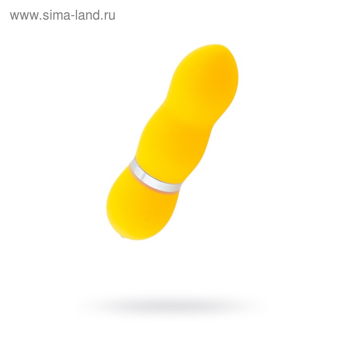 Нереалистичный вибратор Sexus Funny Five, ABS пластик, жёлтый, 10,5 см - Фото 1