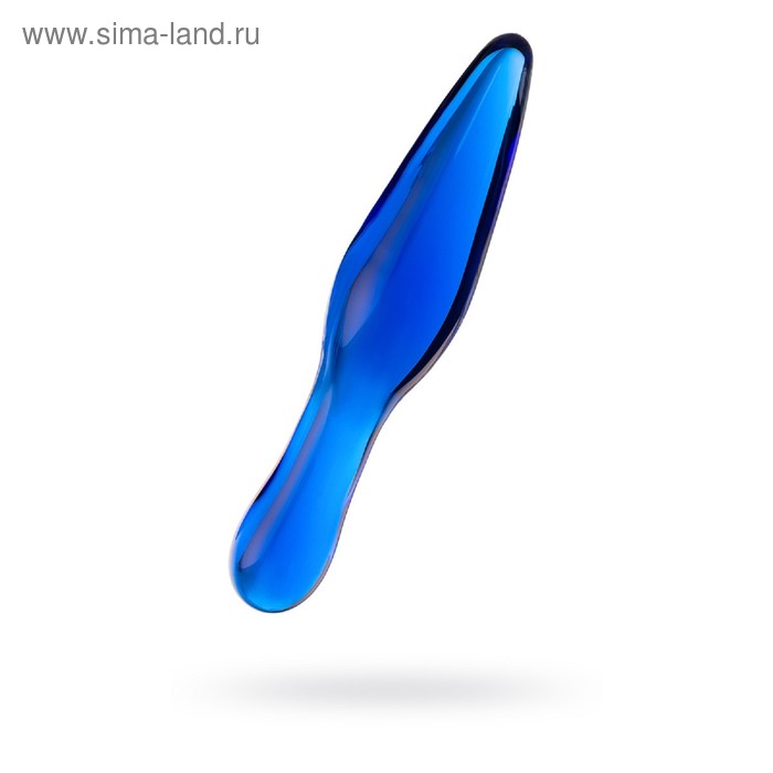 Двусторонний фаллоимитатор Sexus Glass, стекло, синий, 17,5 см - Фото 1