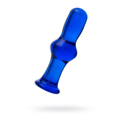 Анальная пробка Sexus Glass, стекло, синяя, 13,5 см, d=4,5 см