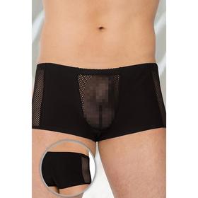 Трусы-шорты мужские с сеткой SoftLine Collection, цвет чёрный, размер XL