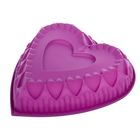 Форма силиконовая для выпечки Доляна «Сердце в сердце», 25,5×28×6 см, цвет МИКС - Фото 2