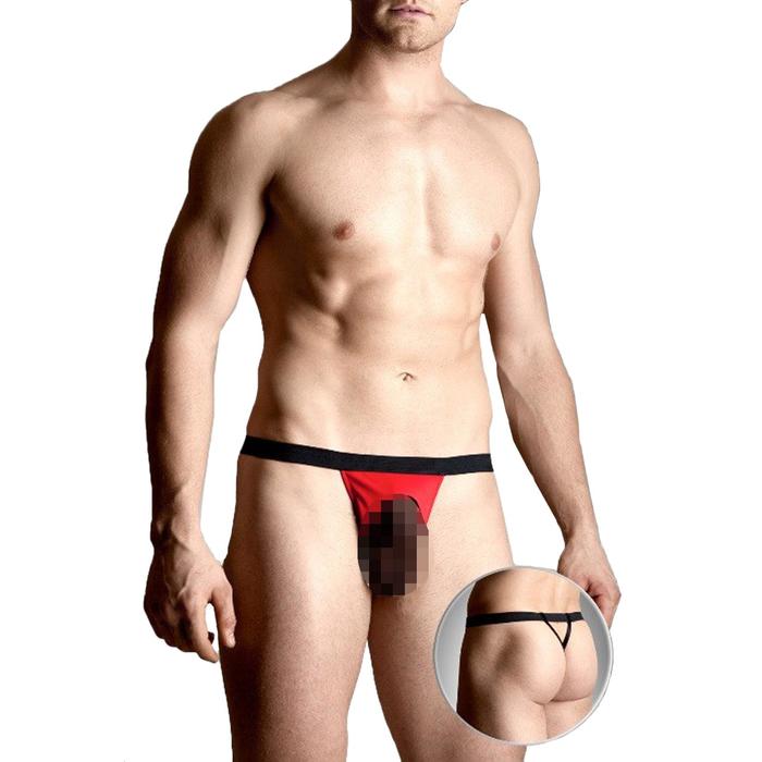 Стринги мужские с сеточкой SoftLine Collection, цвет красно-чёрный, размер M/L