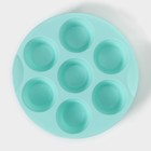 Форма для выпечки Доляна «Круг», силикон, d=25,5 см, 7 ячеек (6×4 см), цвет МИКС - фото 4176296