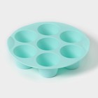 Форма для выпечки Доляна «Круг», силикон, d=25,5 см, 7 ячеек (6×4 см), бирюзовая - Фото 6