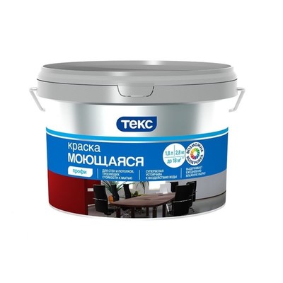 Краска моющаяся «ПРОФИ. ТЕКС», база А, цвет супербелый, 9 л