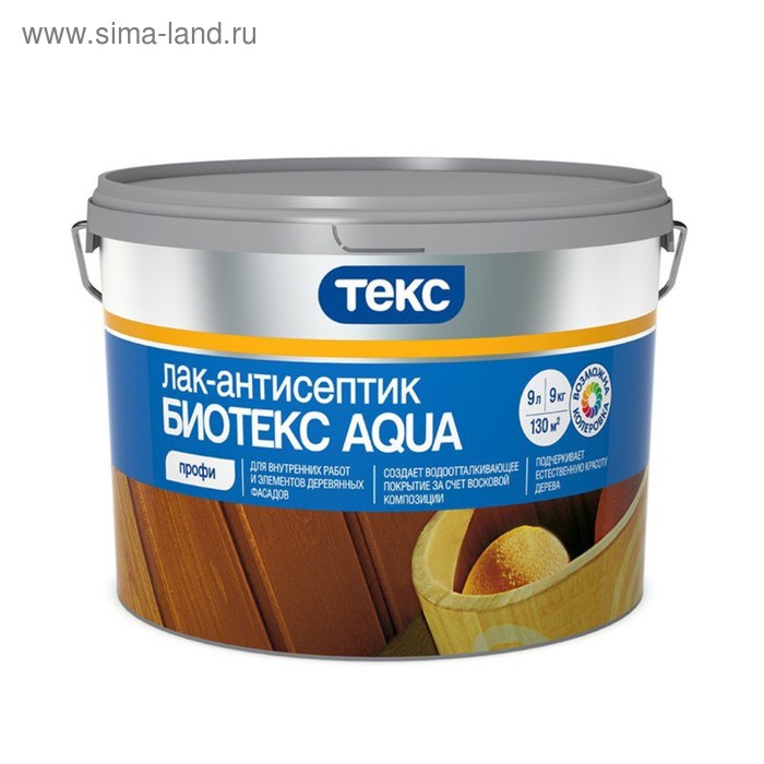 Лак-антисептик БиоТЕКС Aqua ПРОФИ, Сосна/Полуматовый 0,9л - Фото 1