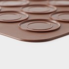 Коврик силиконовый для макаронс Доляна «Ронд», 27×24,5 см, цвет коричневый - Фото 4