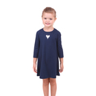Платье для девочки "Сердечко", рост 122- 128 см (32), цвет тёмно-синий - Фото 1