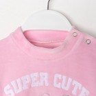 Костюм для девочки (джемпер+брюки) "Супер мимо", рост 68 см (22), цвет розовый - Фото 2