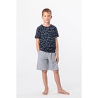 Комплект для мальчика (футболка, шорты), рост 158 см, цвет тёмно-синий - Фото 1