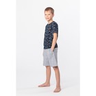Комплект для мальчика (футболка, шорты), рост 158 см, цвет тёмно-синий - Фото 2
