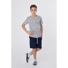 Комплект для мальчика (футболка, шорты), рост 158 см, цвет серый меланж - Фото 2