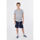 Комплект для мальчика (футболка, шорты), рост 140 см, цвет серый меланж - Фото 3