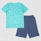Комплект для мальчика (футболка, шорты), рост 134 см, цвет бирюзовый - Фото 2