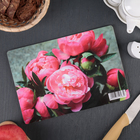 Доска разделочная деревянная «Пионы», 25×16,5×0,6 см - Фото 2