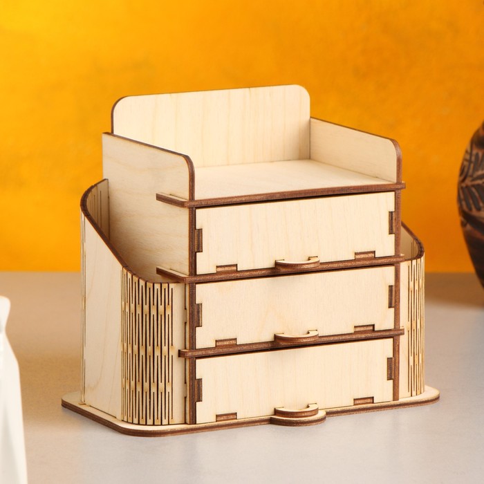 Органайзер деревянный 10×16×13.7 см "Комод" - Фото 1
