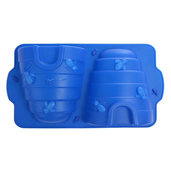 Форма силиконовая для выпечки «Пчелиный дом», 30×19 см, 2 ячейки - Фото 1