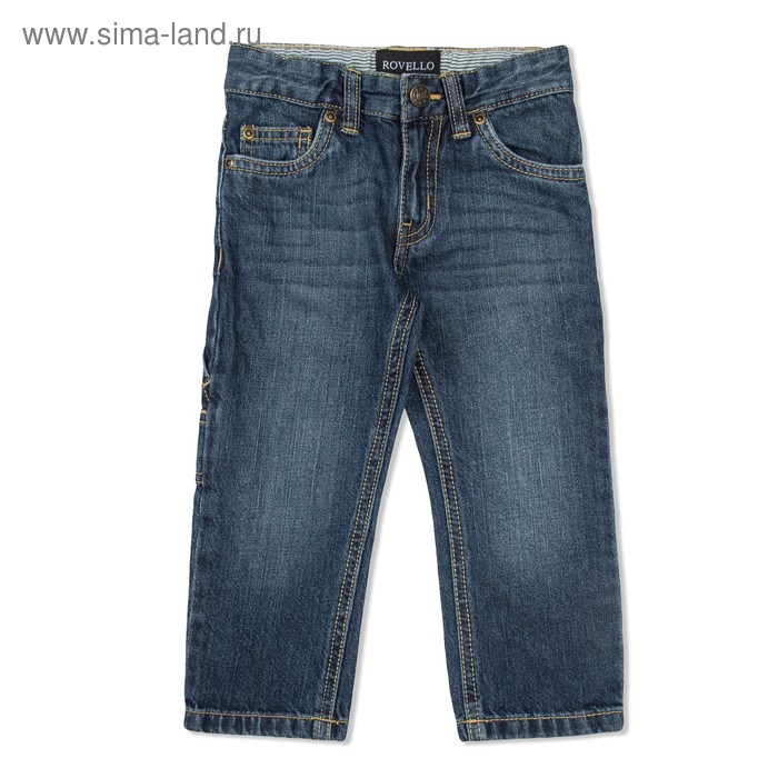 Брюки джинсовые для мальчиков, рост  86 см, цвет синий 2060_М - Фото 1