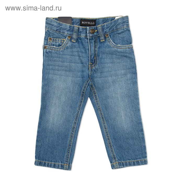 Брюки джинсовые для мальчиков, рост  92 см, цвет синий 2061_М - Фото 1