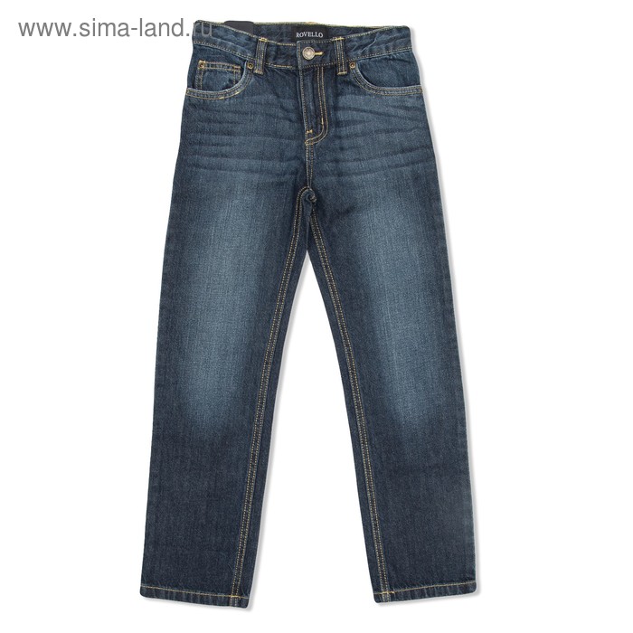 Брюки джинсовые для мальчиков, рост  140 см, цвет тёмно-синий 2061 - Фото 1
