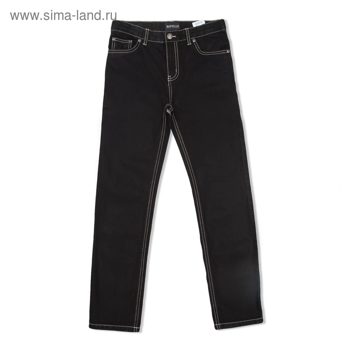 Брюки джинсовые для мальчиков, рост  116 см, цвет чёрный 2062 - Фото 1
