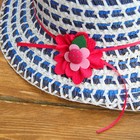 Шляпка детская с цветком, р-р 50-52 см, цвет синий - Фото 2