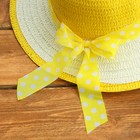 Шляпка детская «Горох», р-р 50-52 см, жёлтый - Фото 2