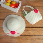 Набор сумочка и шляпка с цветком, р-р 50-52 см, цвет белый - Фото 2