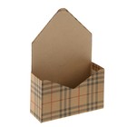 Коробка-конверт, "Шотландка бежевая крафт", 23 х 8 х 34 см - Фото 2