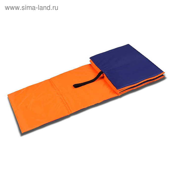 Коврик гимнастический детский 150 × 50 см, толщина 7 мм, цвет оранжевый/синий - Фото 1