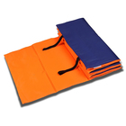 Коврик гимнастический взрослый 180 × 60 см, цвет оранжевый/синий - Фото 1