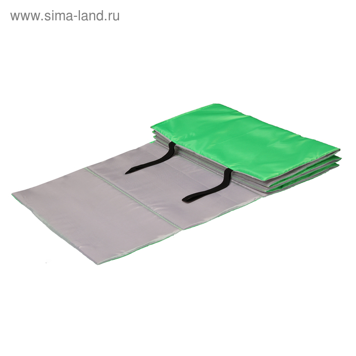 Коврик гимнастический взрослый 180 × 60 см, цвет салатовый/серый - Фото 1