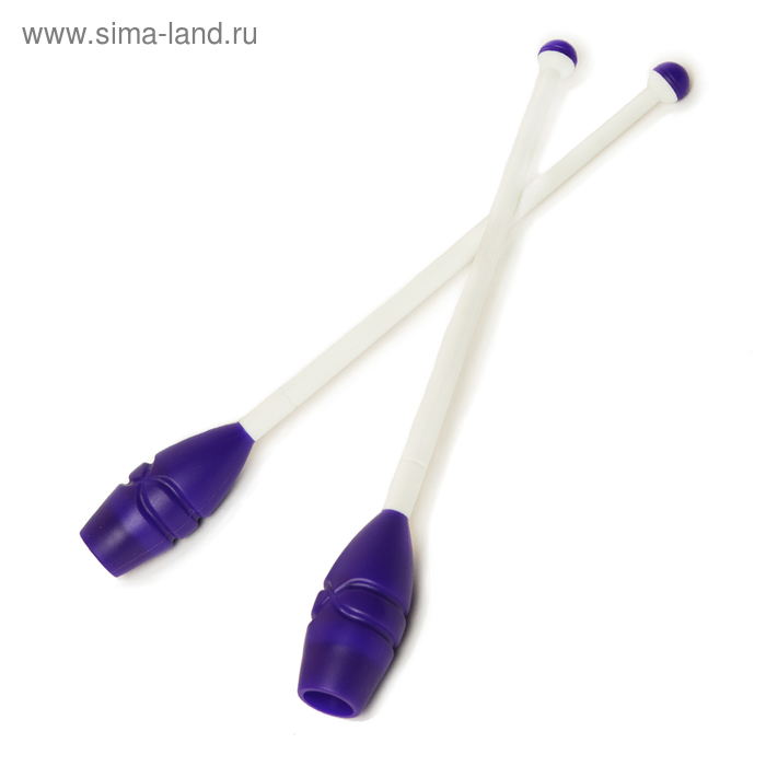 Булавы вставляющиеся для гимнастики 45см, цвет бело-фиолетовый - Фото 1