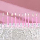 Свечи для торта "Неон", 10 шт, розовые 5 см - фото 8382101
