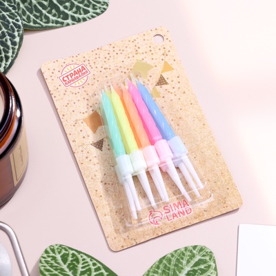 Свечи для торта «Неон», 7 см, 10 шт., разноцветные