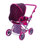 Коляска для кукол, зима-лето, 2 в 1, с переноской, корзиной, ручка регулируется, металлический каркас - Фото 7