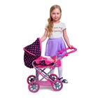 Коляска для кукол, зима-лето, 2 в 1, с переноской, корзиной, ручка регулируется, металлический каркас - Фото 9