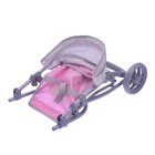 Коляска для кукол, трёхколёсная, металлический каркас - Фото 6